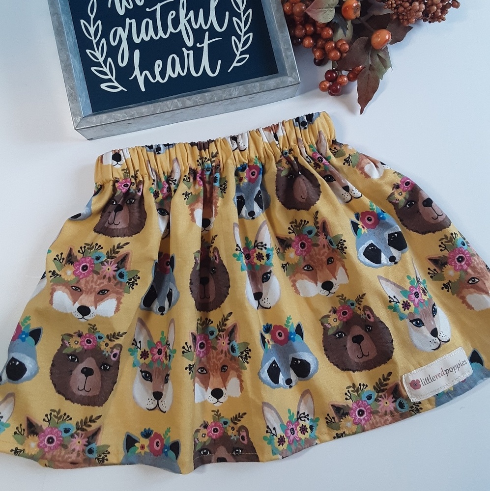 New woodland animal A-line Skirt - Picture 3 of 3